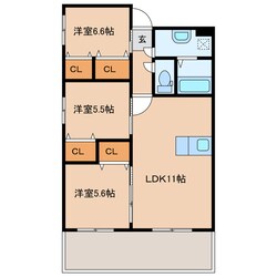 リアンレガーロ大分鶴崎ステーションの物件間取画像